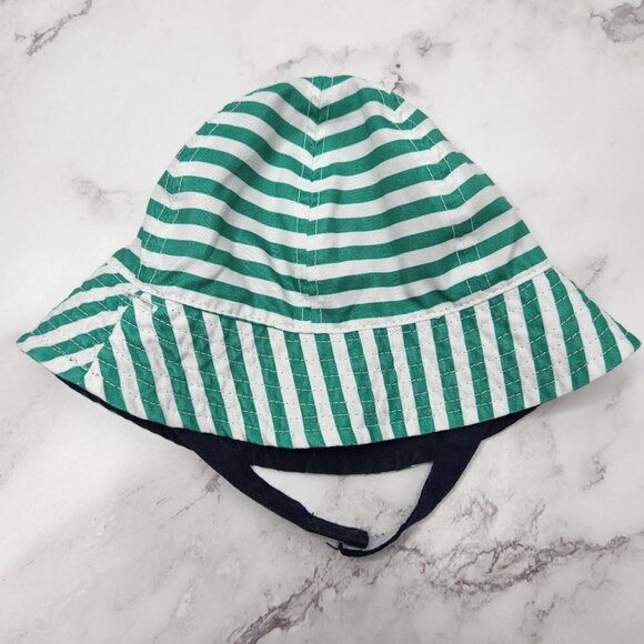 Carter's Other - Carter's Reversible Sun Bucket Hat with Velcro Strap Blue Green Stripes 0-6M